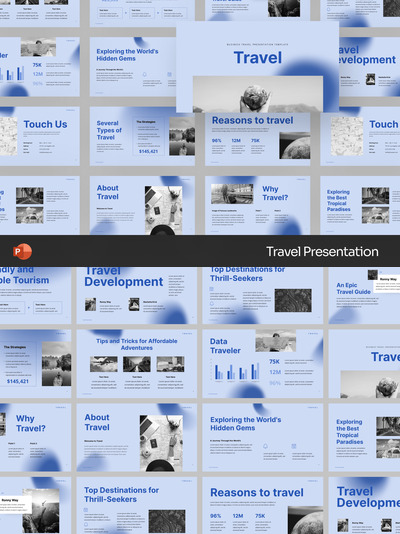 旅游行程PPT模版 (PPTX)