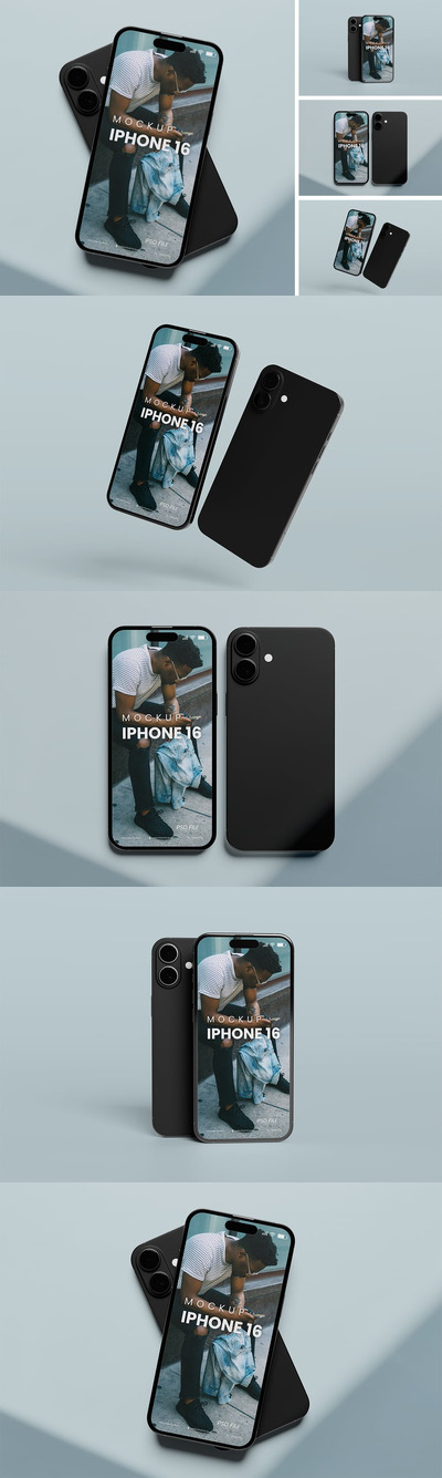 iPhone 16 样机 (PSD,PDF)