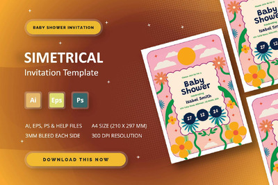 婴儿洗澡业务海报 (AI,EPS,PSD)