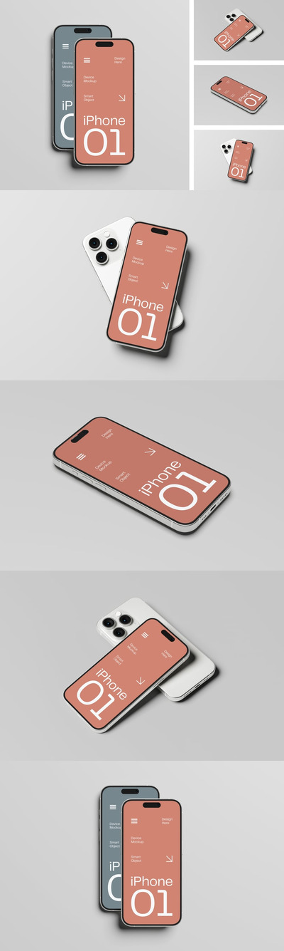 iPhone 16 手机样机样机 (PSD)