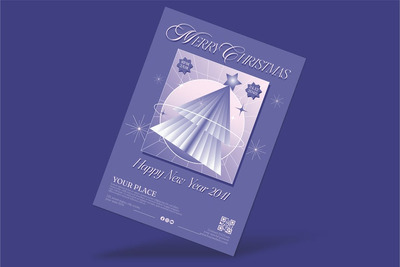 圣诞及新年派对传单 (AI,EPS,PSD)