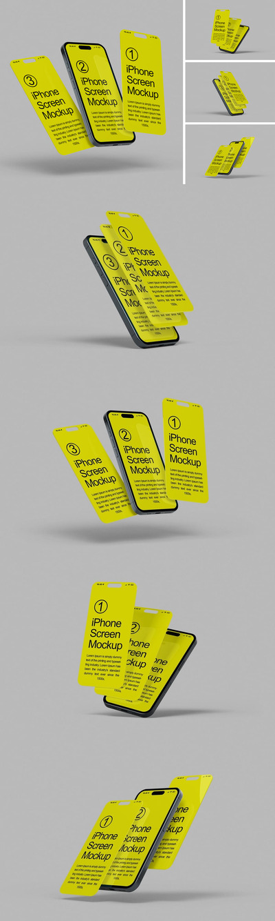 iPhone 16手机屏幕样机 (PDF,PSD)