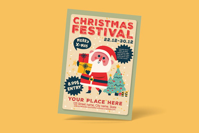 圣诞派对传单 (AI,EPS,PSD)