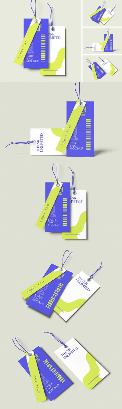 吊牌标签样机 (PSD,PDF)