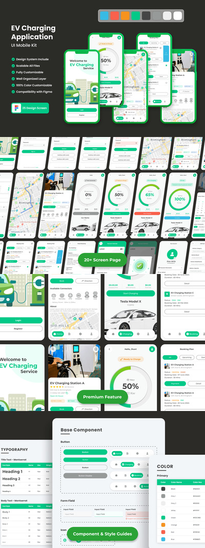 电动汽车充电移动应用App UI Kit (FIG)