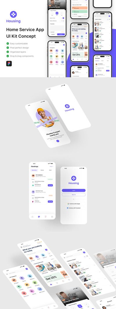 家庭服务应用App UI Kit (FIG)