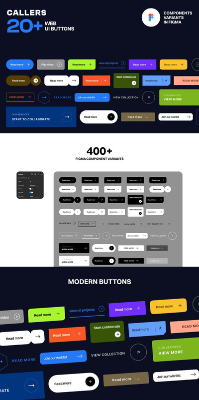 Figma 网页 UI 按钮组件网页套件 (FIG)