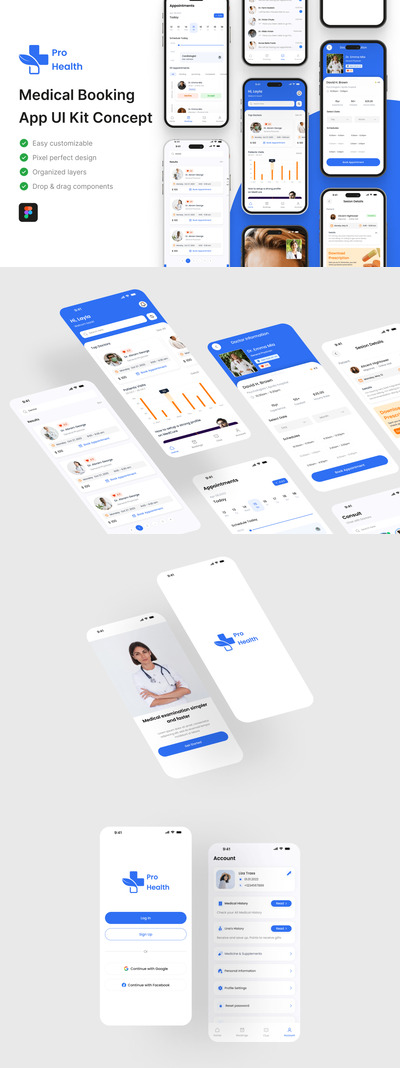 医疗预约应用 APP UI KIT (FIG)