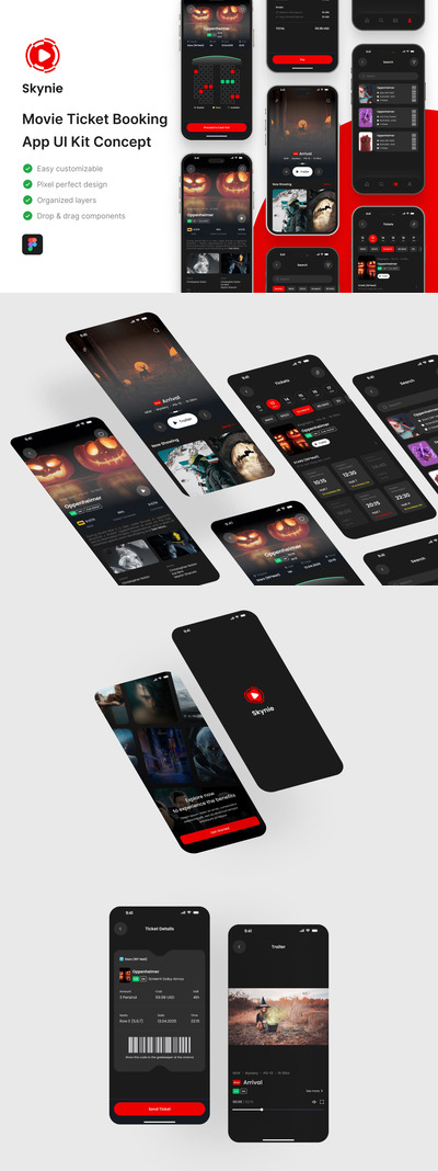 电影票预订应用 APP UI KIT (FIG)