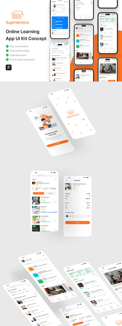 在线学习应用 APP UI KIT (FIG)