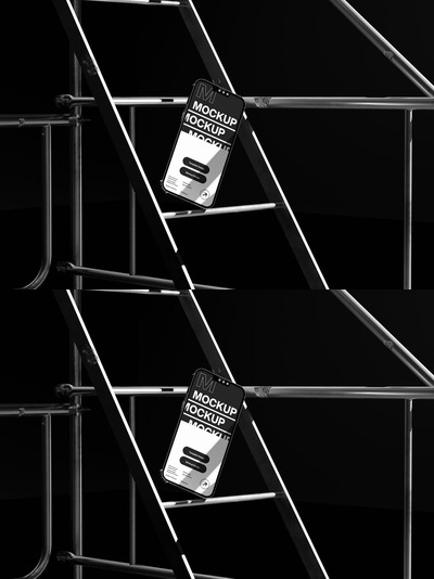 工业阶梯iPhone手机样机展示 (PSD)