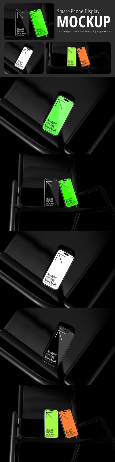 iPhone 16 智能手机显示模型 (PSD)