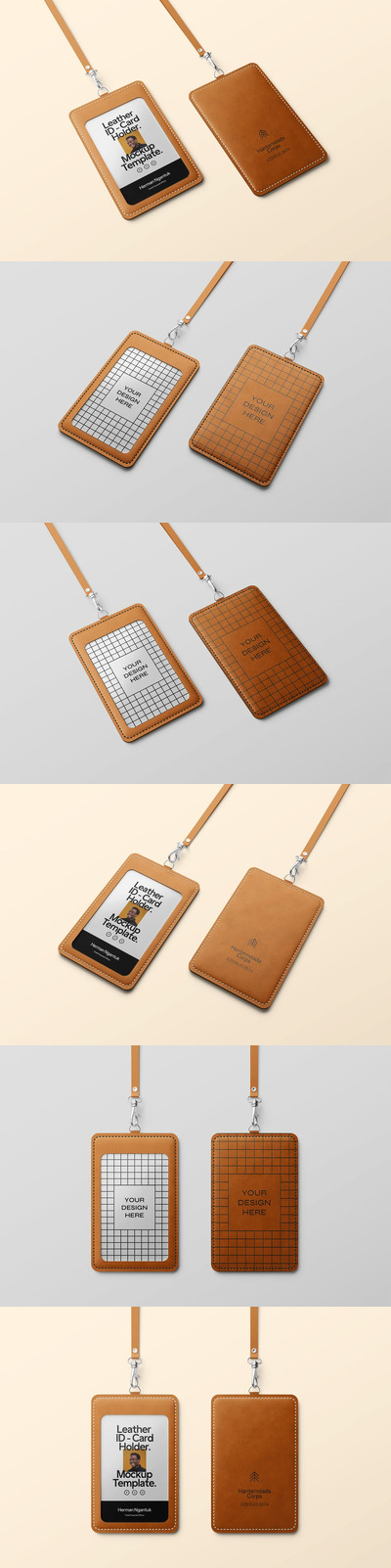 皮革ID证工牌夹样机 (PSD)