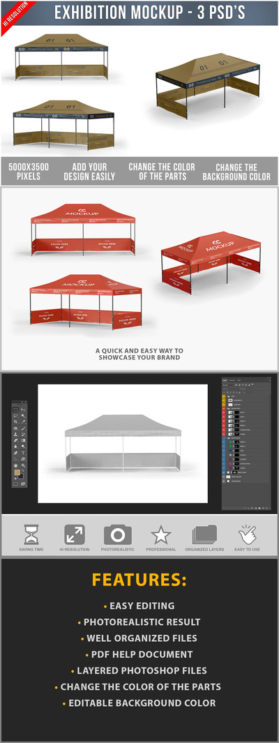 展览促销帐篷样机 (PSD)