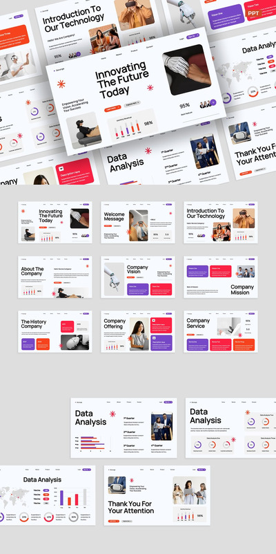 白橙创意公司简介介绍PPT模板 (PPT,PPTX)