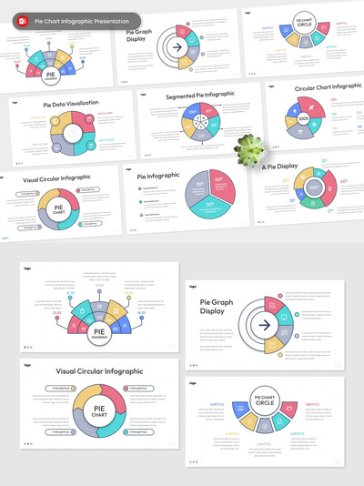 饼图信息图表演示文稿PPT模板 (PPTX)