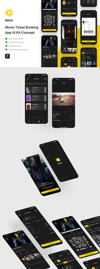 电影票预订应用 APP UI KIT (FIG)