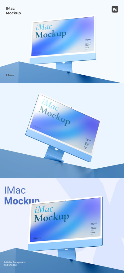 iMac 电脑样机 (PSD)