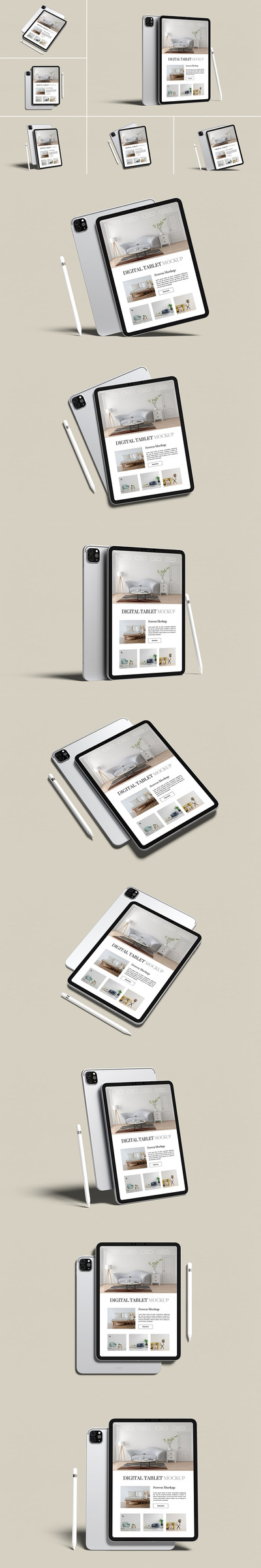 平板电脑专业样机 (PSD,PDF)
