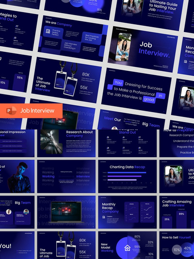 求职面试PPT模板 (PPTX)