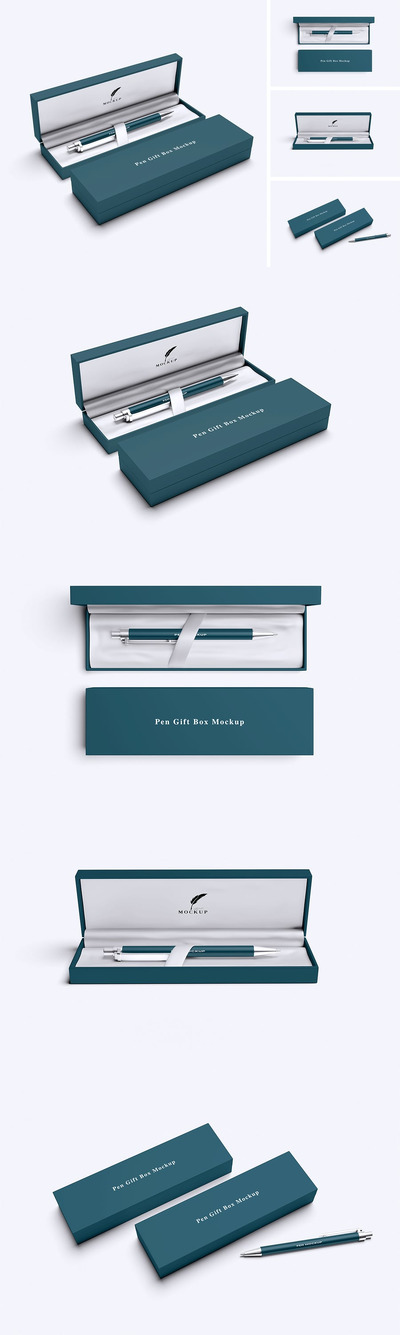 笔和礼品盒样机 (PSD,PDF)