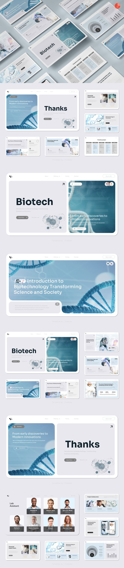 生物技术 PPT模板 (PPTX,PPT)