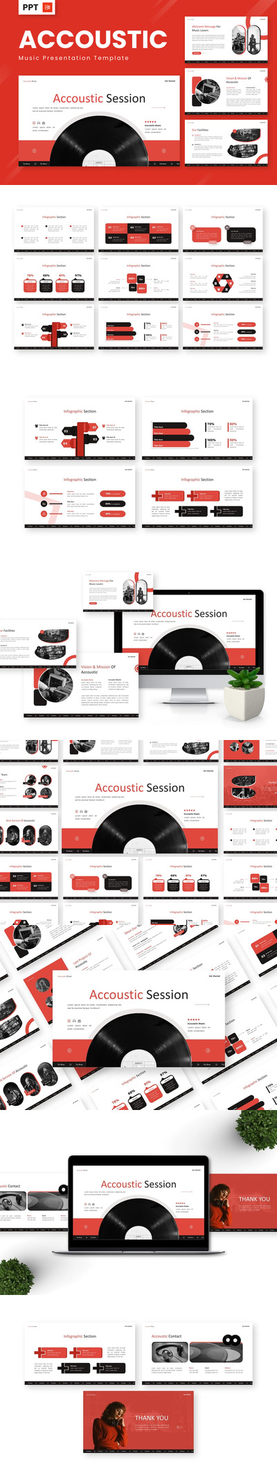 声学 - 音乐  PPT模板 (PPTX)