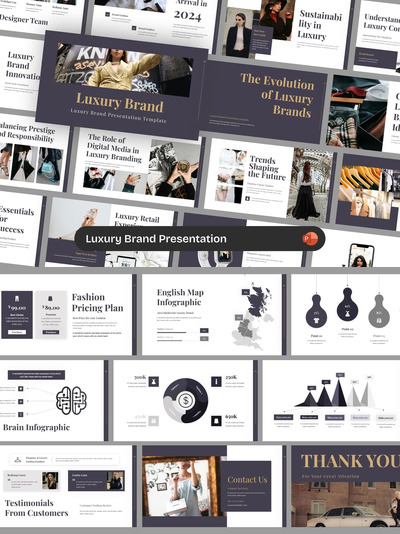 奢侈品牌 PPT模板 (PPTX)