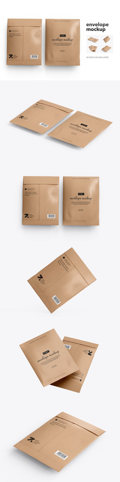 牛皮纸 C4 信封模板 (PSD)