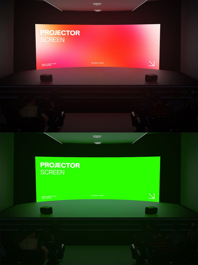 会议厅屏幕样机 (PSD)