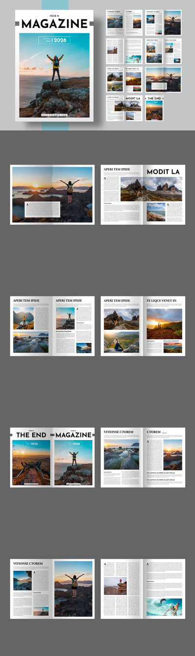 极简主义杂志设计排版 (INDD)