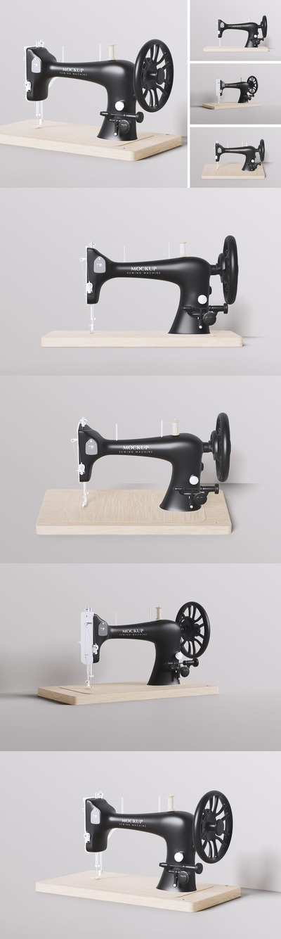 缝纫机logo样机 (PSD,PDF)