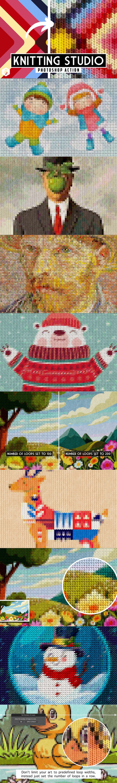 针织效果 Photoshop 动作 (ATN,PAT)