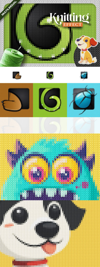 针织效果 Photoshop 动作 (ATN,PAT)