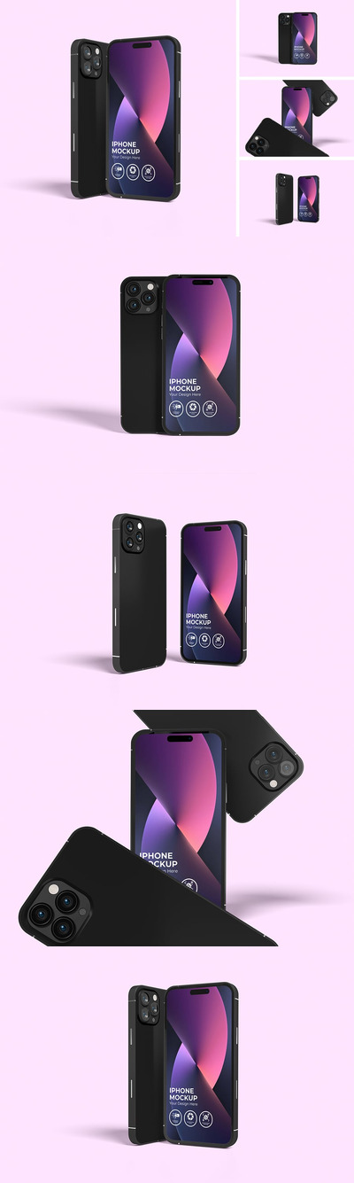 iPhone 16 手机样机 (PSD,PDF)