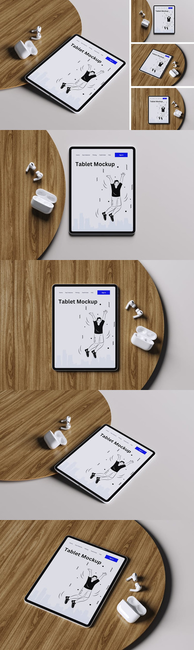 平板电脑样机 (PSD,PDF)