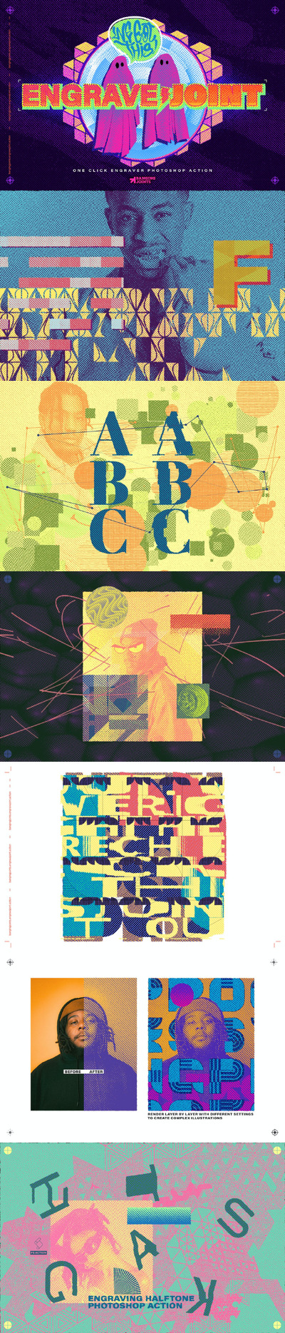 现代艺术拼接效果动作 (ATN,PDF)