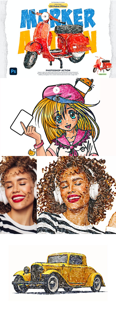 标记笔Photoshop 动作 (ATN)