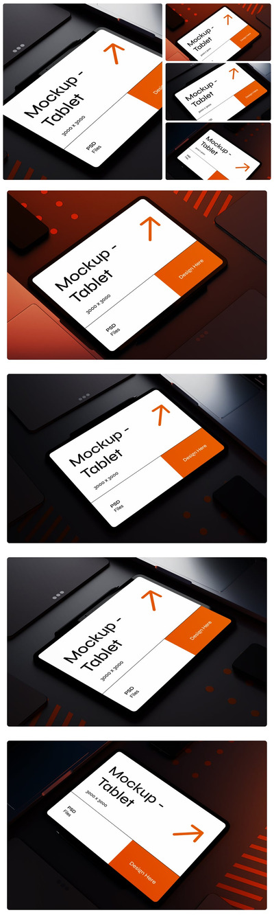 温暖明亮的阳光平板电脑样机 (PNG)