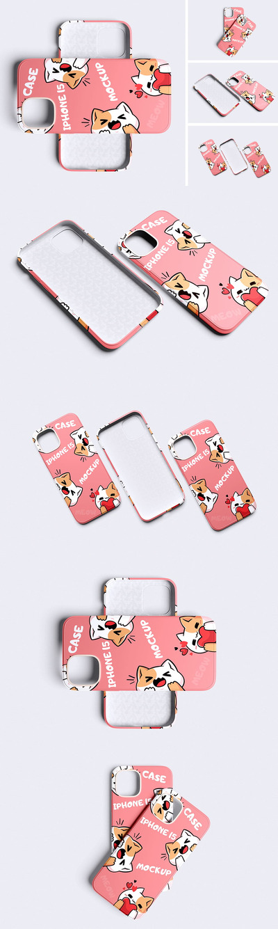 iPhone 手机外壳样机案例 (PSD,PDF)