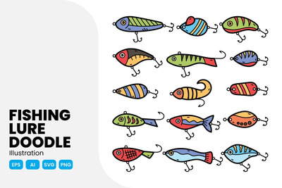 鱼饵涂鸦插图(eps,svg)