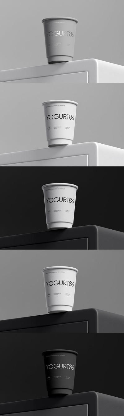 烫银logo的纸杯，咖啡杯样机 (PSD,PDF)