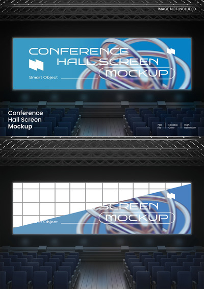 会议厅屏幕样机 (PSD)