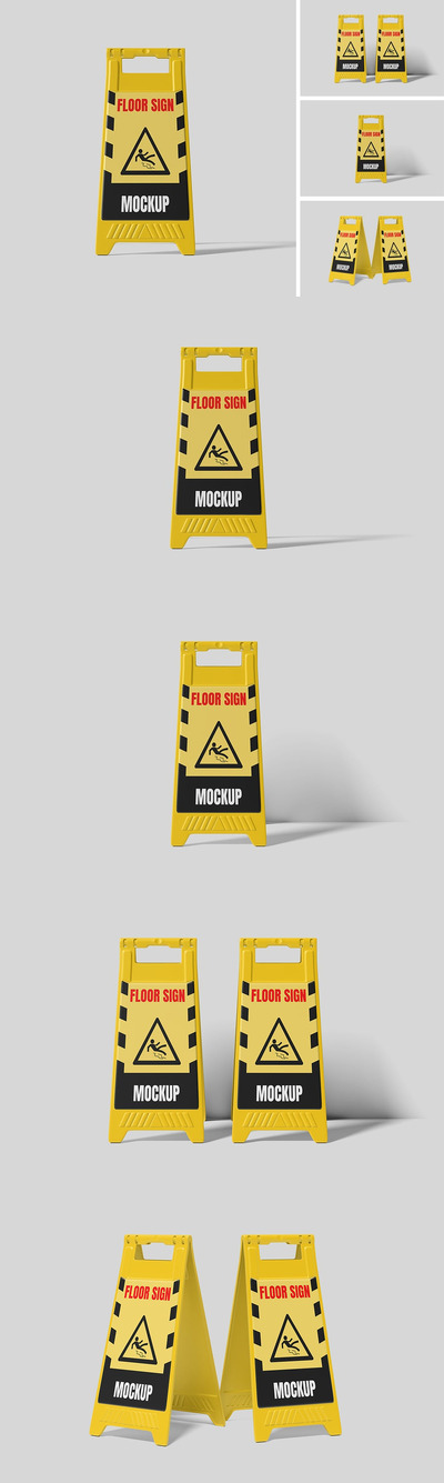 地板标识样机 (PSD,PDF)