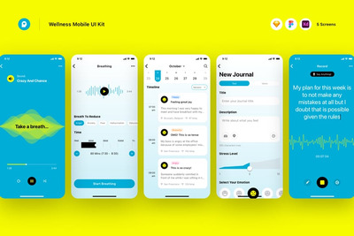 健康移动 App UI Kit (SKETCH,FIG,XD)