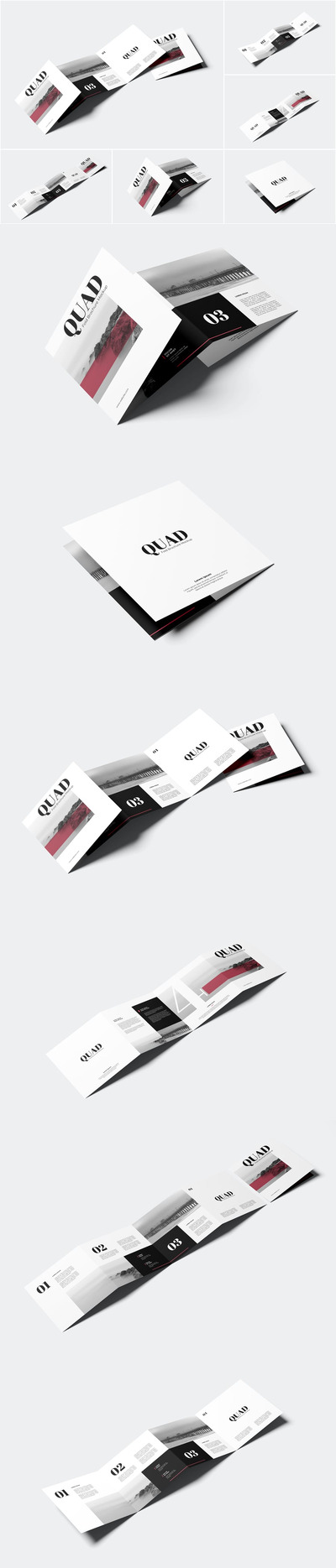 四折小册子样机 (PSD)