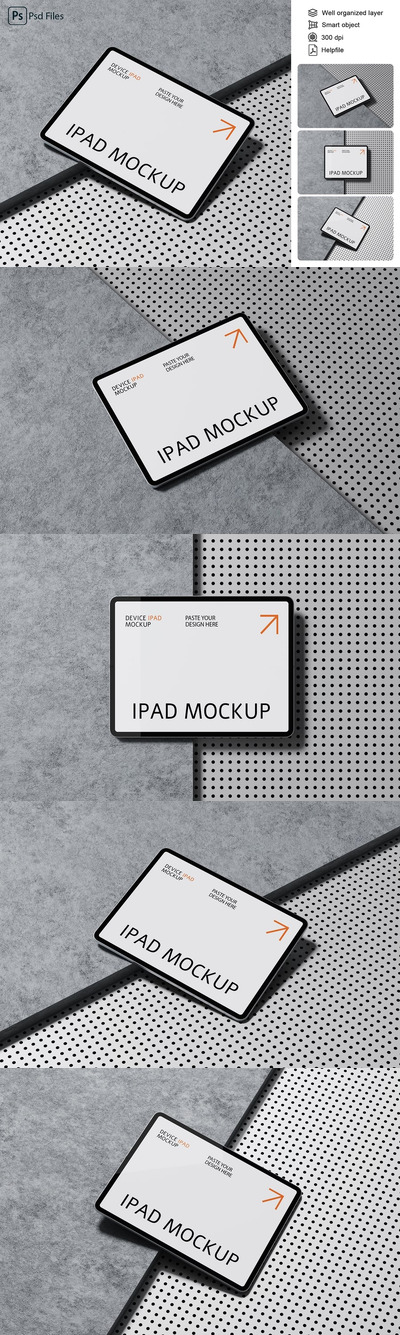 iPad 平板样机 (PDF,PSD)