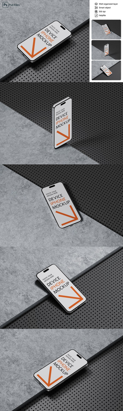 iPhone 手机样机 (PDF,PSD)