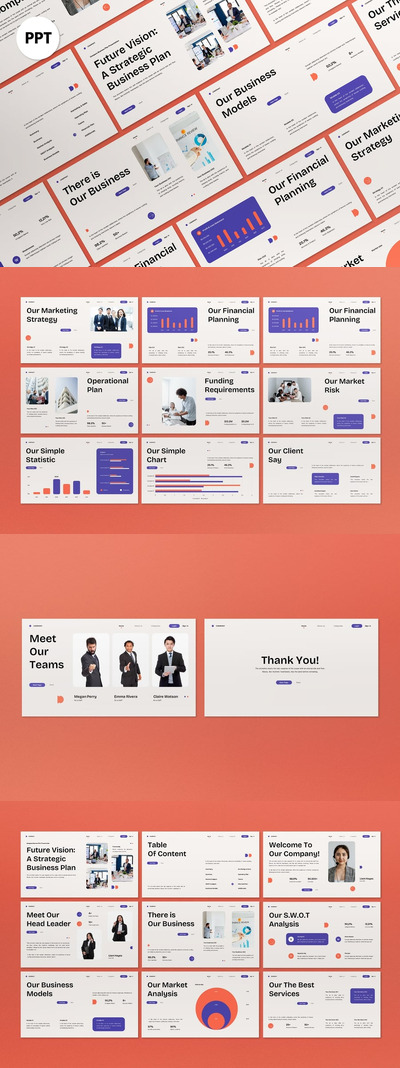 紫色创意现代商业计划PPT模板  (PPT)