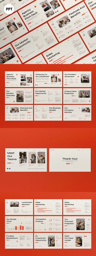 米色现代商业宣传材料PPT模板  (PPT)
